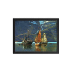 In Neroyfjord by Themistokles von Eckensbrecher, 1921 framed print on a plain backdrop in size 12"x16".