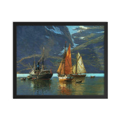 In Neroyfjord by Themistokles von Eckensbrecher, 1921 framed print on a plain backdrop in size 16"x20".
