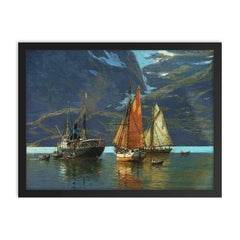 In Neroyfjord by Themistokles von Eckensbrecher, 1921 framed print on a plain backdrop in size 18"x24".