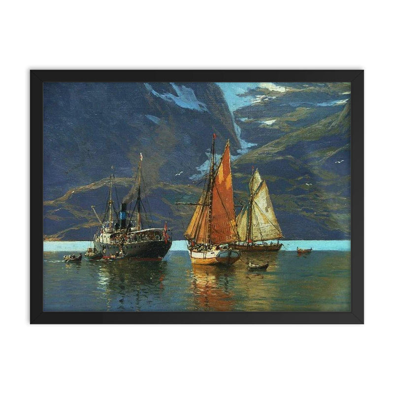 In Neroyfjord by Themistokles von Eckensbrecher, 1921 framed print on a plain backdrop in size 18