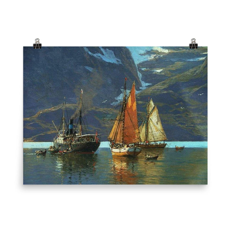 In Neroyfjord by Themistokles von Eckensbrecher, 1921 poster on a plain backdrop in size 8