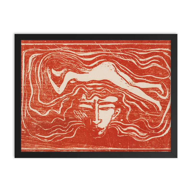In the Man's Brain by Edvard Munch, 1897 framed print on a plain backdrop in size 18