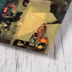 In the Restaurant by Charles Hoffbauer metal print mockup