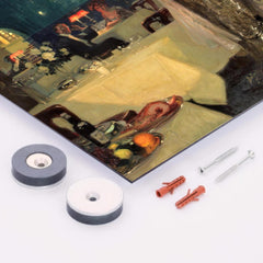 In the Restaurant by Charles Hoffbauer metal print mockup