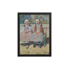 In the Sunlight by Childe Hassam framed print on a plain backdrop in size 12"x16".