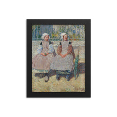 In the Sunlight by Childe Hassam framed print on a plain backdrop in size 8"x10".