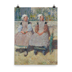 In the Sunlight by Childe Hassam poster on a plain backdrop in size 8"x10".