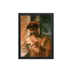 In the Temple of Love by Edward John Poynter framed print on a plain backdrop in size 12"x16".