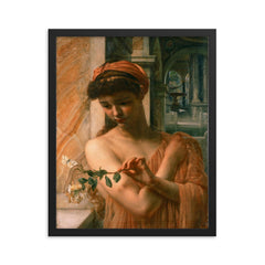 In the Temple of Love by Edward John Poynter framed print on a plain backdrop in size 16"x20".