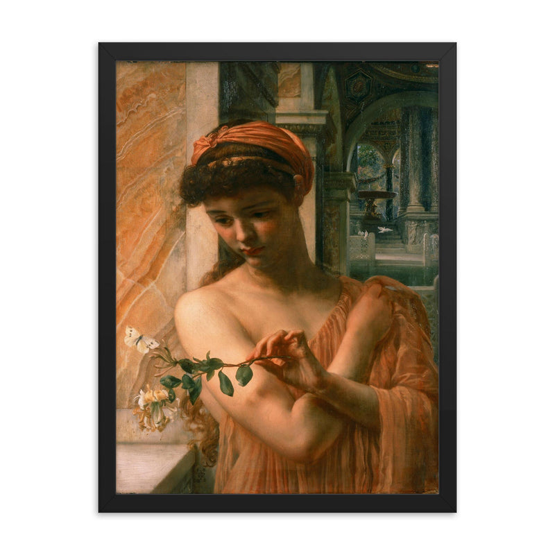 In the Temple of Love by Edward John Poynter framed print on a plain backdrop in size 18
