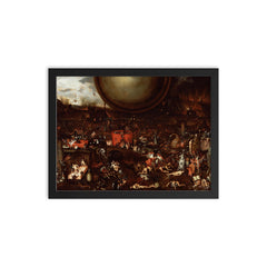 Inferno by Herri met de Bles framed print on a plain backdrop in size 12"x16".