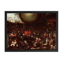 Inferno by Herri met de Bles framed print on a plain backdrop in size 18"x24".