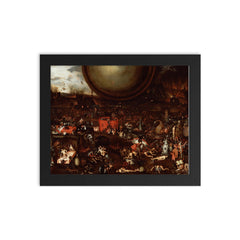 Inferno by Herri met de Bles framed print on a plain backdrop in size 8"x10".