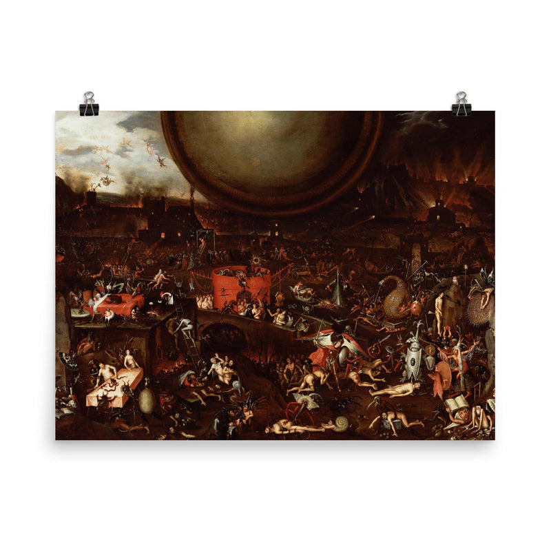Inferno by Herri met de Bles poster on a plain backdrop in size 8