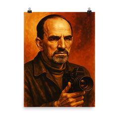 Ingmar Bergman poster on a plain backdrop in size 8"x10".