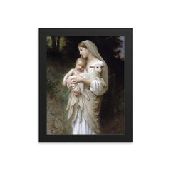Innocence by William Bouguereau framed print on a plain backdrop in size 8"x10".