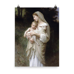 Innocence by William Bouguereau poster on a plain backdrop in size 8"x10".