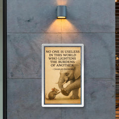 inspiring quote mouse helps elephant remove thorn lighten burdens poster 2