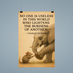 inspiring quote mouse helps elephant remove thorn lighten burdens poster 9