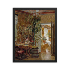 Interior from the Hallonblads' Home, Hympola Manor by Adolf von Becker framed print on a plain backdrop in size 16"x20".