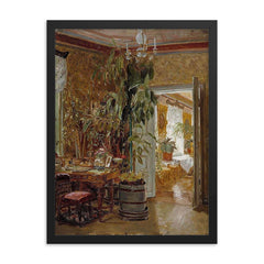 Interior from the Hallonblads' Home, Hympola Manor by Adolf von Becker framed print on a plain backdrop in size 18"x24".