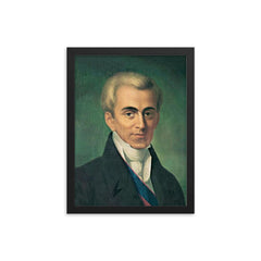 Ioannis Kapodistrias framed print on a plain backdrop in size 12"x16".