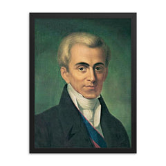 Ioannis Kapodistrias framed print on a plain backdrop in size 18"x24".