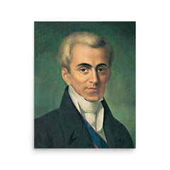 Ioannis Kapodistrias poster on a plain backdrop in size 16"x20".