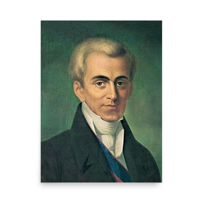 Ioannis Kapodistrias poster on a plain backdrop in size 18