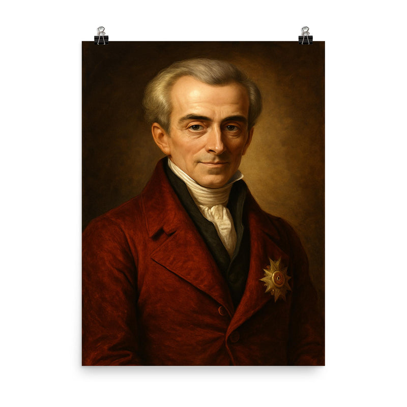 Ioannis Kapodistrias poster on a plain backdrop in size 8