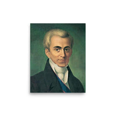 Ioannis Kapodistrias poster on a plain backdrop in size 8"x10".