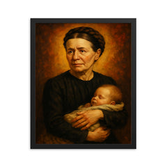 Irena Sendler framed print on a plain backdrop in size 16"x20".