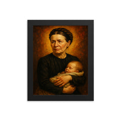 Irena Sendler framed print on a plain backdrop in size 8"x10".