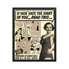 Ironized Yeast Advertisement for Weight Gain, 1930s framed print on a plain backdrop in size 16"x20".