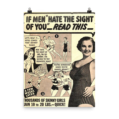 Ironized Yeast Advertisement for Weight Gain, 1930s poster on a plain backdrop in size 8"x10".