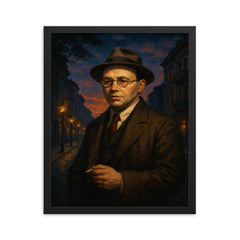 Isaac Babel in Odessa twilight framed print on a plain backdrop in size 16"x20".