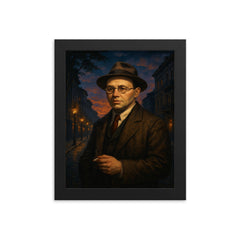 Isaac Babel in Odessa twilight framed print on a plain backdrop in size 8"x10".
