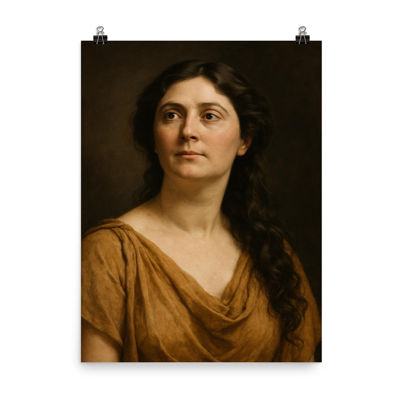 Isadora Duncan portrait poster on a plain backdrop in size 8