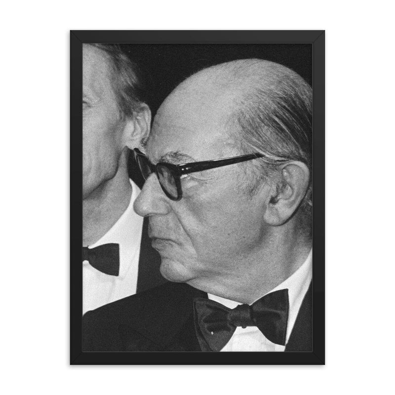 Isaiah Berlin framed print on a plain backdrop in size 18