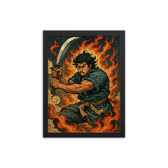 Ishikawa Goemon framed print on a plain backdrop in size 12"x16".