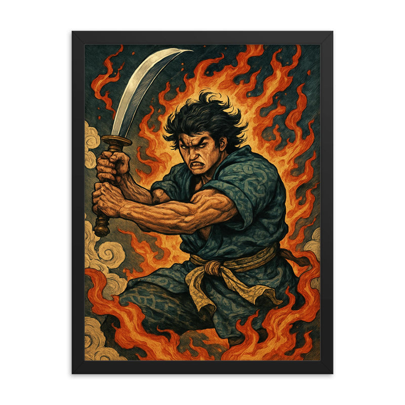 Ishikawa Goemon framed print on a plain backdrop in size 18
