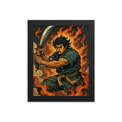 Ishikawa Goemon framed print on a plain backdrop in size 8"x10".