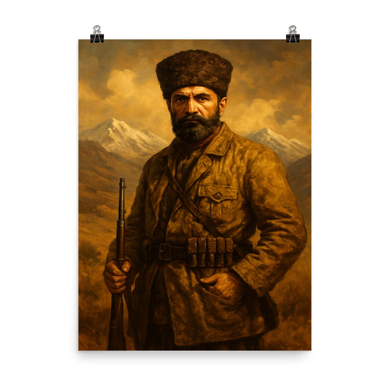 Ismail Enver Pasha in Central Asian exile poster on a plain backdrop in size 8