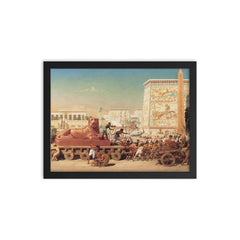 Israel in Egypt by Edward John Poynter framed print on a plain backdrop in size 12"x16".