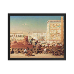 Israel in Egypt by Edward John Poynter framed print on a plain backdrop in size 16"x20".