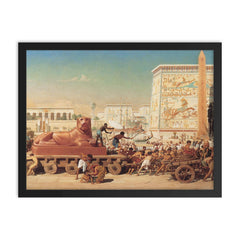 Israel in Egypt by Edward John Poynter framed print on a plain backdrop in size 18"x24".