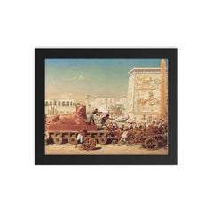 Israel in Egypt by Edward John Poynter framed print on a plain backdrop in size 8"x10".