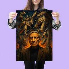 Ivan Illich beneath shattered institutional architecture poster 3