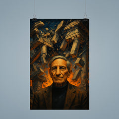 Ivan Illich beneath shattered institutional architecture poster 9