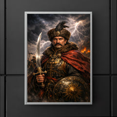 Ivan Mazepa stormlit Cossack hetman portrait poster 5